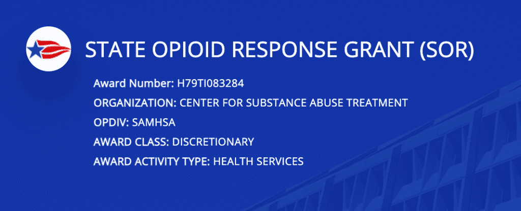 State Opioid Response Grants