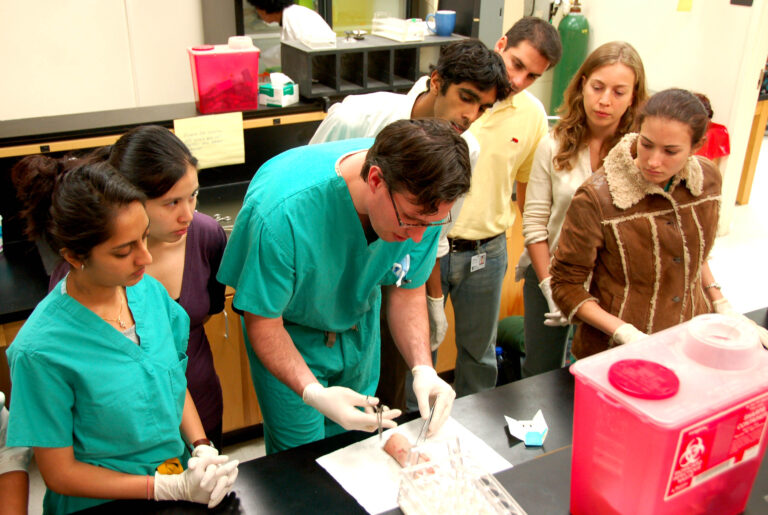 Medical students learning