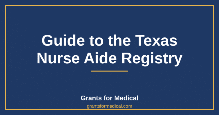 Guide to the Texas Nurse Aide Registry